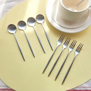 Bueokdaom Plivice 304不鏽鋼茶匙點心叉組  4組  4p 茶匙 + 4p 茶叉