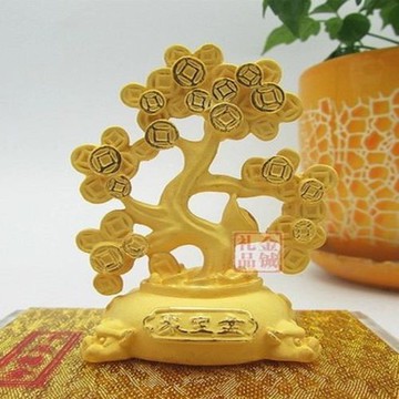 [協貿國際]   絨沙金發財樹搖錢樹擺件