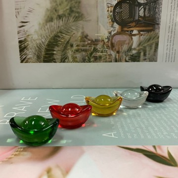 現貨不用等‼️五行琉璃元寶✨寬3.5公分✅五色可挑✅可搭配聚寶盆 鹽燈 晶洞 紫水晶洞裡頭💯琉璃元寶有綠紅 A0253