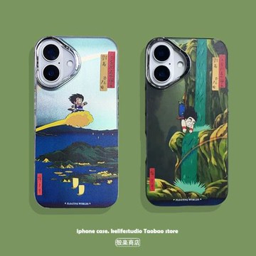 悟空油畫11七龍珠R適用iPhone13 pro max蘋果16pro max手機殼12創意個性14plus動漫浮世繪XR小眾文藝15