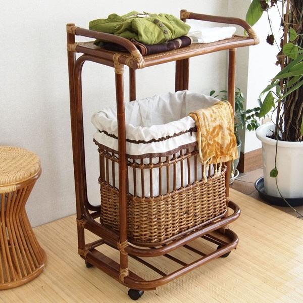□在庫限り・入荷なし□ 籐 ランドリーワゴン ラタン製