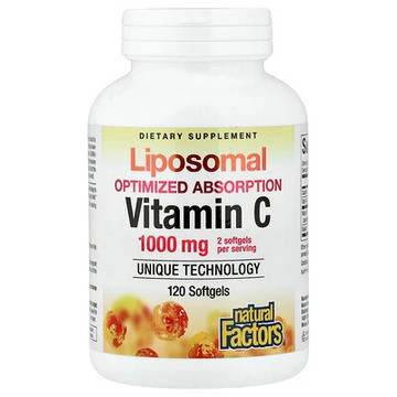 Natural Factors, Liposomal Vitamin C, 120 Softgels (500 mg per Softgel)