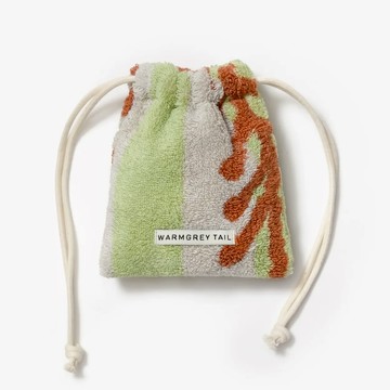韓國 WARMGREY TAIL 毛巾收納束口袋 橙色森林