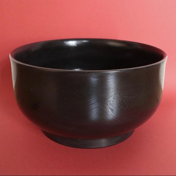 漆深缽 松煙 手工木製漆深缽 (黑)