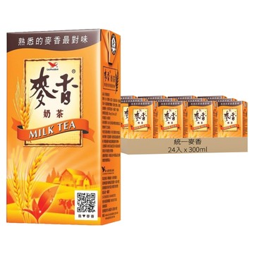 統一 麥香奶茶 300ml - 經典國民飲品，大麥風味  24入
