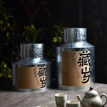 復古特大號馬口鐵罐存茶罐陳列罐茶葉包裝罐老白茶普洱茶空罐定