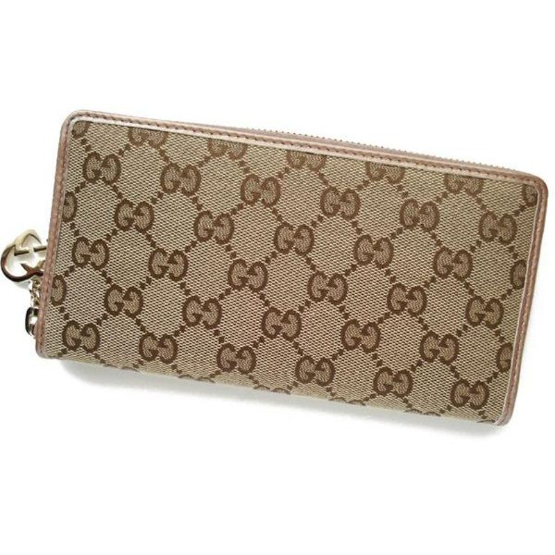 グッチ 財布 GUCCI ラウンドファスナー長財布 レディース GGキャンバス