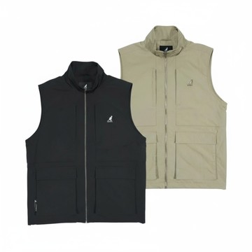 KANGOL 背心 黑色 卡其 經典 工裝 保暖背心 中性 6555148020 6555148032