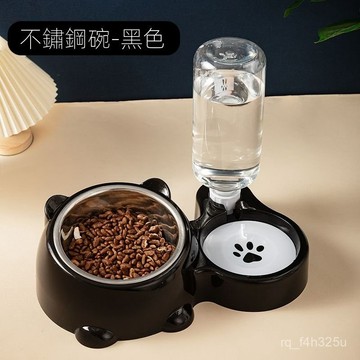 【限時特賣】寵物碗  飲水餵食一體碗    貓碗雙碗自動飲水狗碗狗盆食盆泰迪飯盆寵物喝水