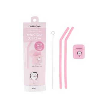Chiikawa吉伊卡哇專區 吉伊卡哇矽膠環保吸管組-吉伊 兩入 (JN2156)