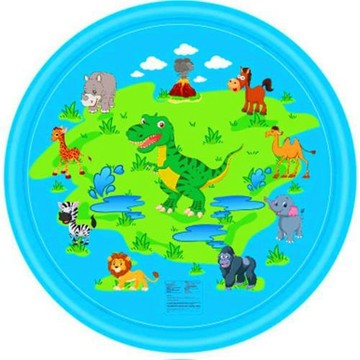 跨境現貨新款170CM海豚恐龍噴水墊兒童戶外游戲戲水墊彩虹墊沙灘