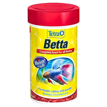 Tetra 德彩 Betta 鬥魚增艷飼料 適用於所有鬥魚的完整飼料 含蝦和小磷蝦 有益健康、色彩和生長 生物平衡  100ml  1瓶