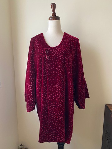 煙火古典紅絲絨和服大衣日本製