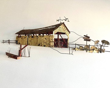 復古柯蒂斯傑雷工匠之家鄉村谷倉橋與划艇|美國