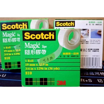 3M Scotch 隱形膠帶可書寫可手撕19mmx32.9M/個