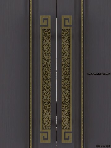 免運 可開發票 門拉手 大門把手 中式仿古雙勾祥云大門拉手特色民宿實木門把手酒店會所把手門客製