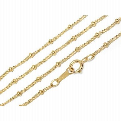 14KGF ネックレス サテライトチェーン 1.2mm 40cm[1コ販売](14K-472NEK