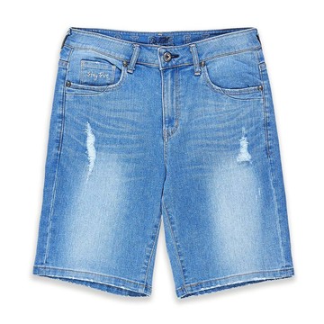 5th STREET｜男裝｜彈力修身牛仔短褲｜拔洗藍