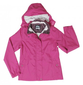 女防風潑水天鵝絨外套-莓紫紅