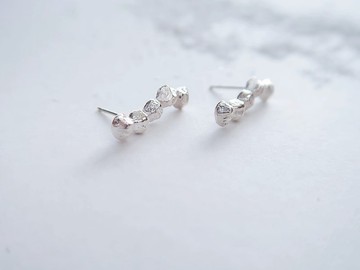 森林系 925純銀  植 砌  不對稱 耳環或耳夾 一對 免費送禮包裝