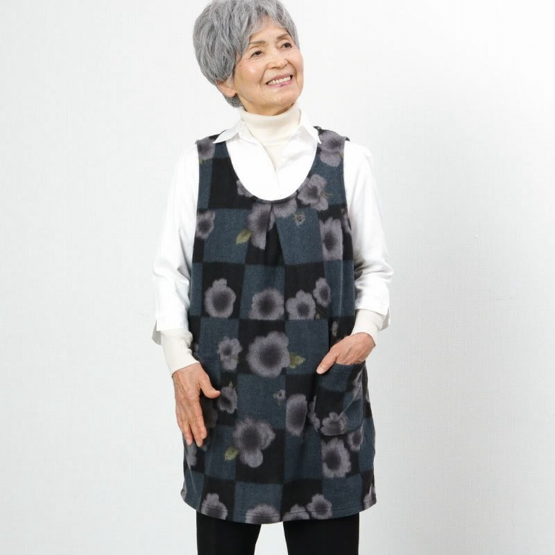 80代服 高齢者婦人服 秋冬 おばあちゃん 誕生日プレゼント シニア ファッション 女性 70代 日本製 プリント起毛 チュニック丈 ロング ベスト 通販 Lineポイント最大0 5 Get Lineショッピング