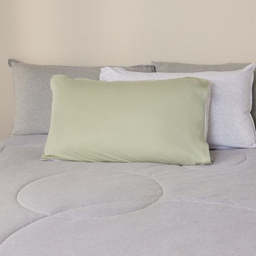 素面雙色信封式枕套1入-灰綠