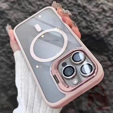 高品質鏡頭隱形高透磁吸手機殼用於iPhone16 15 Pro MAX 14 13 12 亞克力耐摔防震自帶超強磁吸充電