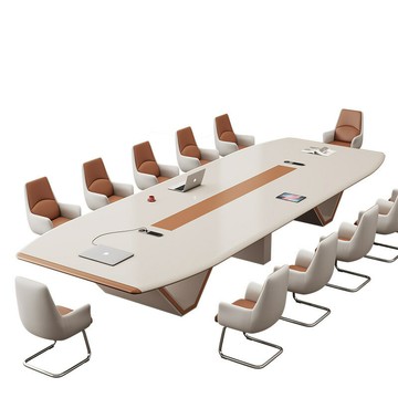 新款高級大型烤漆會議桌長桌時尚洽談桌輕奢大氣會議室辦公桌椅[DD030109]