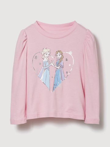 女幼童裝 純棉印花圓領長袖T恤-淡粉色