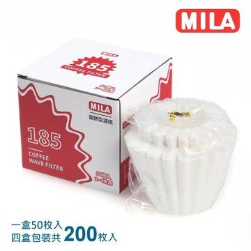 MILA 185系列 濾杯專用蛋糕型濾紙(波浪型濾紙) 2~4人 200入