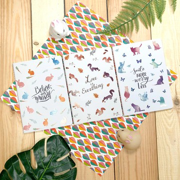 清新風小動物筆記本組 3本入 A5/A6