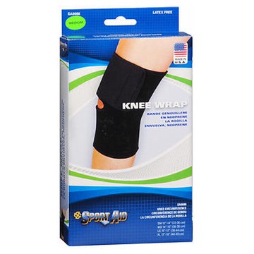 Sportaid Knee Wrap Neoprene Black Medium 1415 inches 1 each by Sport Aid