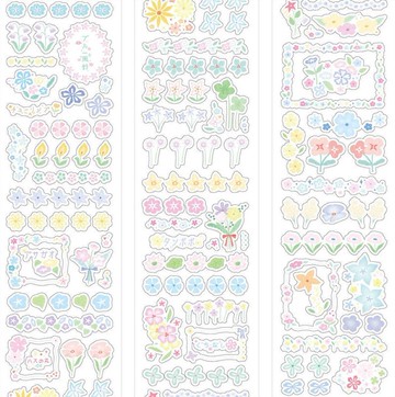 小花花 拼貼元素 割型貼紙捲 5米卷 (kiss cut)