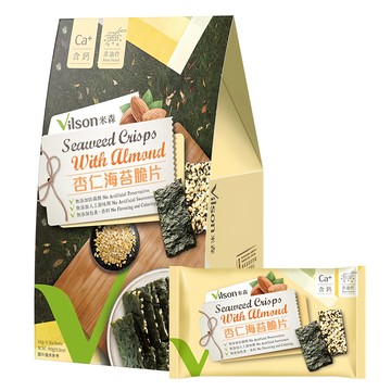 Vilson 米森 海苔脆片 杏仁 5包  90g  1盒