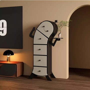 可愛叉腰斗櫃純實木客廳五斗櫃電視櫃旁置物櫃靠牆邊櫃  叉腰櫃 置物櫃 儲物櫃 收納櫃 實木櫃 落地櫃 層櫃 斗櫃