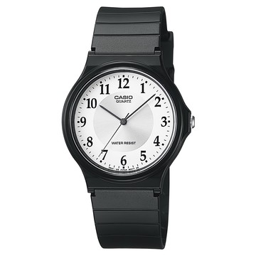 CASIO 卡西歐 手錶 MQ-24-7B3  黑色/白色