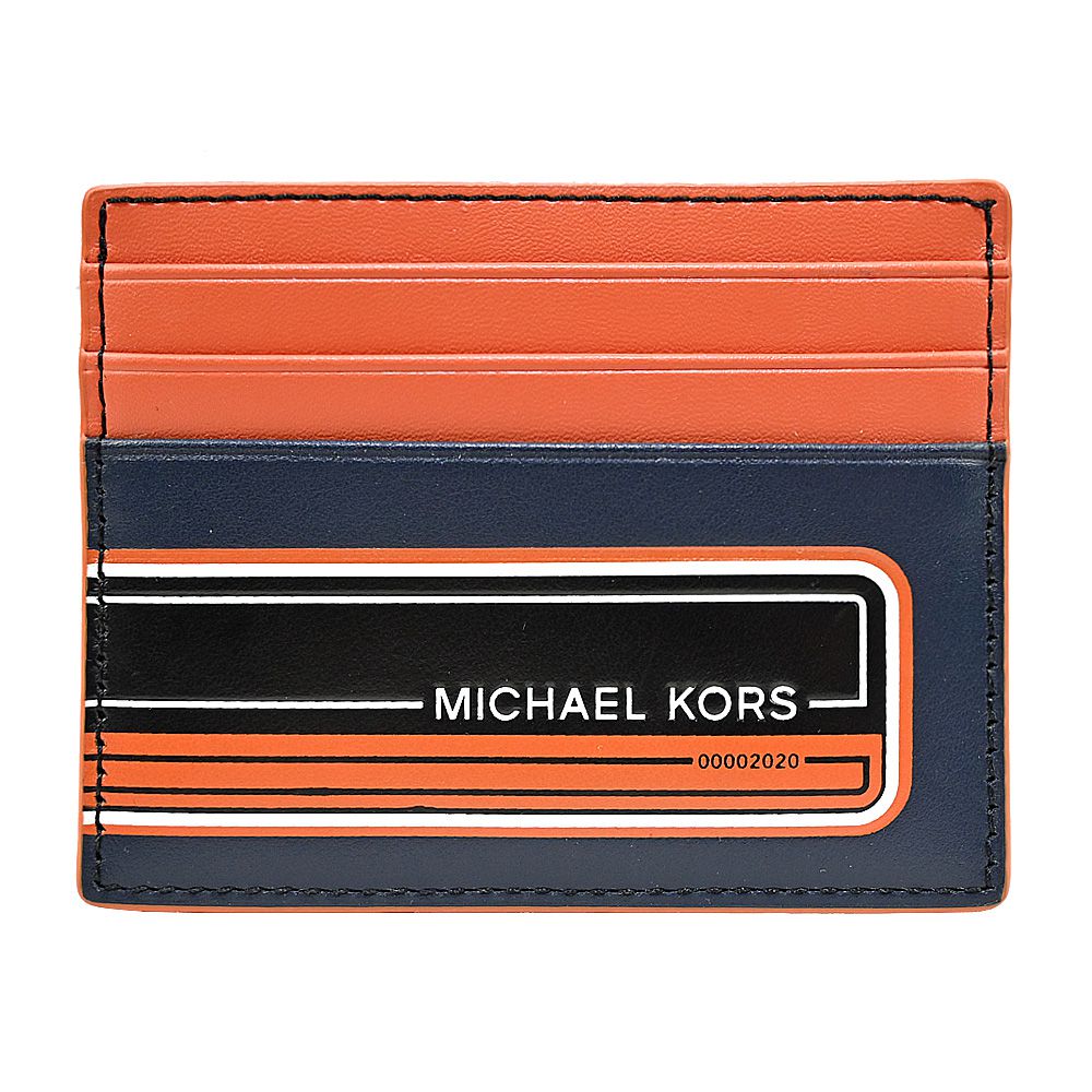 MICHAEL KORS KENT撞色六卡名片夾-橘/藍 -廠商直送