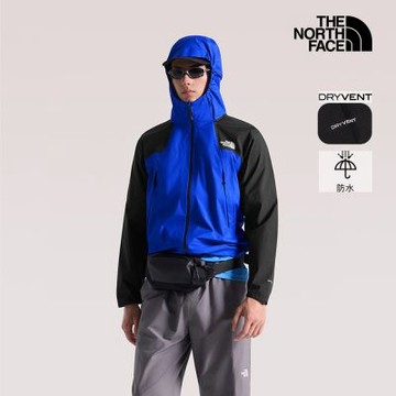 【The North Face 官方旗艦】北面男款藍色DRYVENT防水連帽衝鋒衣｜8HQWEF1