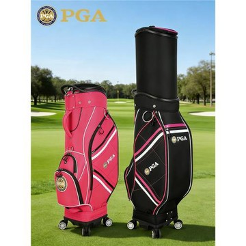 美國PGA 萬向四輪高爾夫球包女多功能伸縮包航空托運球包配防雨罩