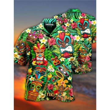 Casual Loose 3D Digital Print Shirt   休閑寬松3D數碼印花襯衫