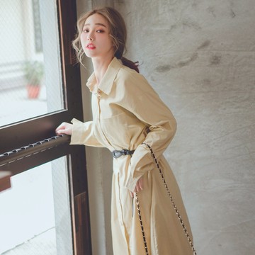 MUMU【T27033】簡約時尚兩穿式襯衫 杏 白 兩色 女裝 簡約風 外套 襯衫 時尚風