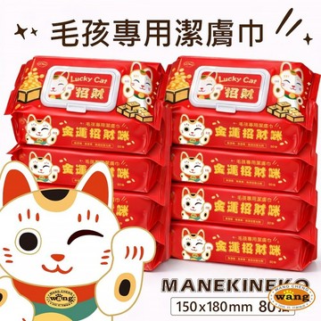 icat 寵喵樂 Lucky Cat 招財 金運招財咪濕紙巾 純水 SNAPP 寵物濕紙巾 去廢毛寵物貝殼梳『WANG』