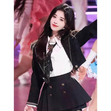 演出服女鞠婧祎同款舞蹈表演服小西裝短裙JK制服舞臺裝打歌服套裝