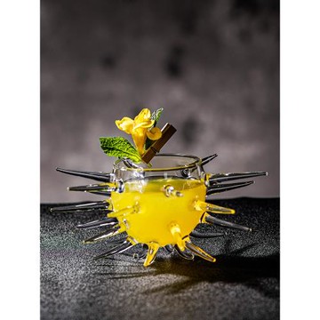 刺豚造型雞尾酒杯海膽玻璃杯個性創意酒杯網紅煙熏分子酒吧調酒杯