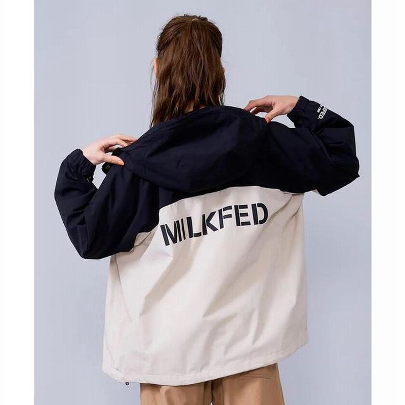 ミルクフェド MILKFED. BACK LOGO BICOLOR MOUNTAIN PARKA バックロゴ 