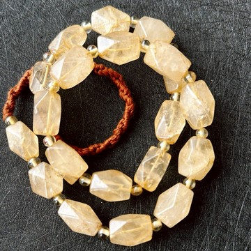 拾悦手作材料/須清洗隨機出貨不挑選/約15~19mm尼泊爾切面老白水晶塔鏈/串珠編繩DIY半成品/高古古珠/台灣現貨出貨