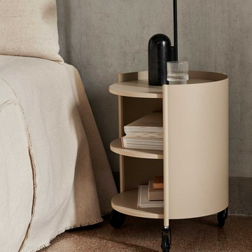 丹麥 Ferm Living EVE 滾輪置物邊桌 羊絨米