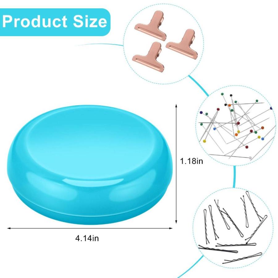 磁気裁縫ピンクッション ラウンドピンホルダー クッション 磁気裁縫ピンクッション 多機能ピンストレージツール 100個のヘアピン付き ピンヘアピン ブ