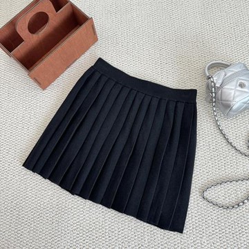 小路故事【藝高短裙】毛織半身裙百褶韓版百搭秋冬松緊腰