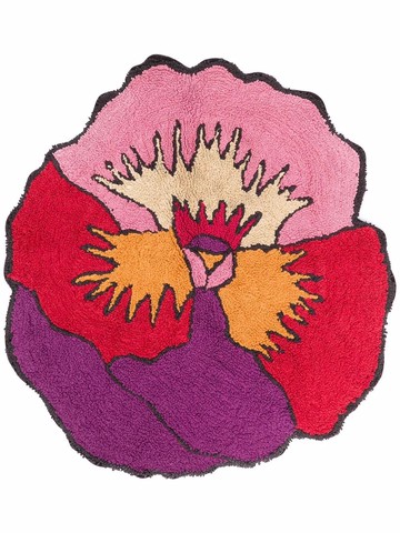 Missoni Home - colour-block flower cotton rug - unisex - Cotton - One Size - Red